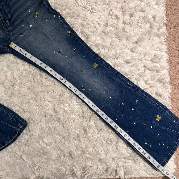 Pilcro Anthropologie The Icon Flare Embroidered Jeans Size 27 - Picture 11 of 11